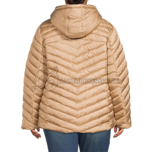 Manteau d'hiver à capuche coupe-vent personnalisé pour femmes vestes Bomber à isolation chaude taille XL tissu imprimé matelassé approvisionnement en gros - Product Image 3