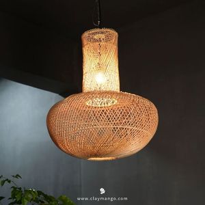Lámpara colgante de bambú, lámpara colgante E27 de estilo japonés Retro, iluminación de techo para sala de estar, dormitorio, restaurante - Product Image 3