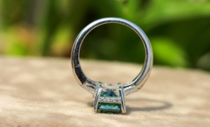 Respectueux de l'environnement Moissanite diamant 925 argent princesse coupe bague bijoux pour femmes destin bijoux - Product Image 2