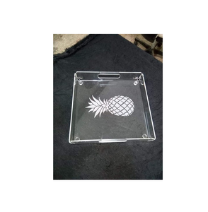Les restaurants de plateau de service en acrylique de qualité supérieure utilisent une impression de conception d'ananas de forme carrée de l'exportateur et du fabricant - Product Image 1