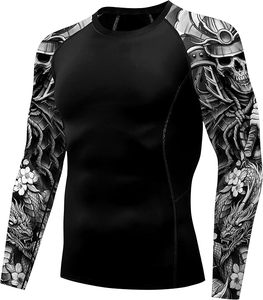 เสื้อแรชการ์ดแขนยาวพิมพ์โลโก้ตามสั่ง ขายส่ง แห้งเร็ว ป้องกันแสงแดด UPF50+ โพลีเอสเตอร์/สแปนเด็กซ์ สำหรับผู้ใหญ่ 男女  บริการ OEM - Product Image 4