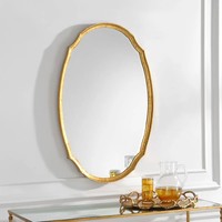 Miroir mural martelé argenté sur mesure, style moderne, avec cadre en feuille d'or vieilli, fait main, décoration écologique