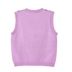 Chaleco de punto recortado para mujer de estilo único de Color sólido, ropa, Chaleco de punto recortado para mujer - Product Image 2