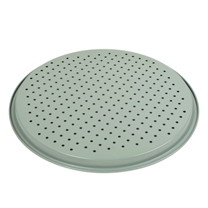 Bandeja para hornear <span class=keywords><strong>pizza</strong></span> de acero al carbono, circular, profunda, antiadherente, para horno de cocina, redonda, con orificios - Product Image 4