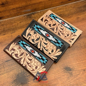 ODM กระเป๋าสตางค์ยาวหนังยาวเป็นเครื่องมือสำหรับ2025สินค้า OEM กระเป๋าใส่บัตรแบบพับสองชั้นทำจากหนังแท้คุณภาพสูงประดับลูกปัดด้วยบัตร RFID สำหรับผู้ชาย - Product Image 1