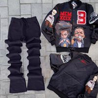 Set Jaket Varsity Merah BEST ROCK untuk Pria, Pakaian Jalanan, Mantel Baseball, Celana Jogging, Setelan Olahraga Musim Dingin, Ramah Lingkungan, Bernapas