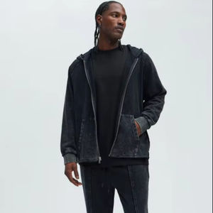 New Street Homme Hiver À Capuche Slim Fit Broderie Colorblock Satin-Doublé À Capuche Cordon Survêtement Joggers Respirant Rue - Product Image 1