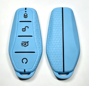 ปลอกกุญแจซิลิโคนสีฟ้าอ่อน OEM สำหรับ <span class=keywords><strong>BYD</strong></span> <span class=keywords><strong>Atto</strong></span> <span class=keywords><strong>3</strong></span> Yuan Plus Dolphin รีโมทอัจฉริยะ 4 ปุ่ม บรรจุภัณฑ์ขายปลีกแบบกำหนดเอง - Product Image 3