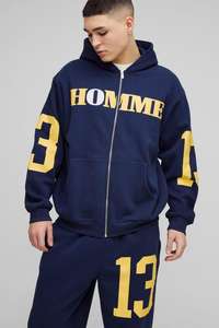 Personnalisé dans le monde entier surdimensionné Homme 13 Zip à travers le sweat à capuche imprimé pantalons de survêtement ensemble avec perte vêtements de sport Cargo pantalon survêtement - Product Image 2