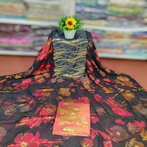 Robe classique modeste traditionnelle en jacquard fransawi à perles, 100% soie, écologique, pour les filles, vêtements de fête - Product Image 1