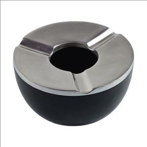 Cendrier moderne de forme ronde avec base en bois pour la maison, le bar et l'hôtel. - Product Image 6