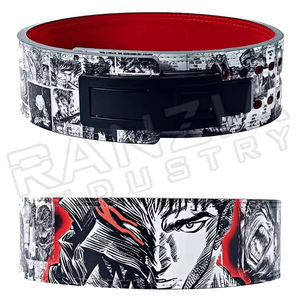 Ceinture d'haltérophilie en cuir de vachette Fitness motif Anime Gym puissance levier de levage ceinture 10 mm /13mm - Product Image 1