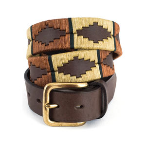 Cinturón de cuero de polo equino ecuestre de calidad personalizada para hombres, cinturón deportivo bordado de cuero de grano superior con hebilla - Product Image 4