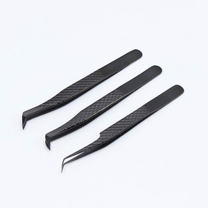 Pinzas para Pestañas de Acero Inoxidable Negro de Alta Calidad con Punta Puntiaguda de Precisión, Antiestáticas, Logotipo Personalizado, Duraderas para Uso en Salón - Product Image 6