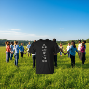 T-shirt sans manches multilingue « Peace World Languages » – Vêtements promotionnels pour la paix mondiale - Product Image 3