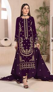 Colección de trajes pakistaníes, Georgette pesada con bordado, ropa india y pakistaní - Product Image 4