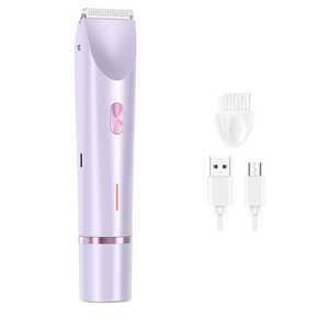 Afeitadora Eléctrica Femenina de Doble Cuchilla, Uso en Seco/Húmedo, Lavable, IPX7, Carga USB, para Cuerpo, Área Púbica, Nariz, Afeitadora Rotatoria de Repuesto - Product Image 3