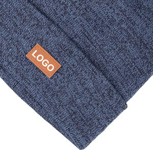 Bonnet en tricot côtelé d'hiver de style classique avec logo personnalisé, bonnets en acrylique 100% tricotés unis pour une tenue décontractée - Product Image 4