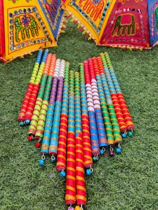 Handcrafted Wooden Dandiya Sticks for Garba Raas Navratri Folk Dance Wedding Mehndi Sangeet Party Favor Traditional Indian Decor - Product Image 3