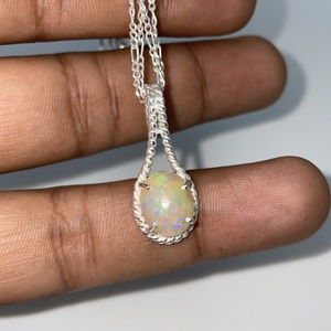 Ethiopian Natural White Opal Children's <b>Pendant</b> Crystal Rhinestone Imitation <b>Pearl</b> Classic Vintage Style <b>Charming</b> Jewelry - Product Image 1