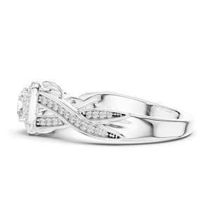 Bague de fiançailles halo avec diamant de laboratoire rond taille brillant de 0,78 carat, clarté VVS-VS EF, or 18 carats, 14 carats, 10 carats et argent 925, rose - Product Image 6