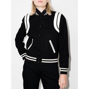 Wholesale Custom Winter Long Sleeve Baseball Breathable Fish Leather Varsity <b>Jacket</b> Cotton Lining Professional Quality Women's - Product Image 1