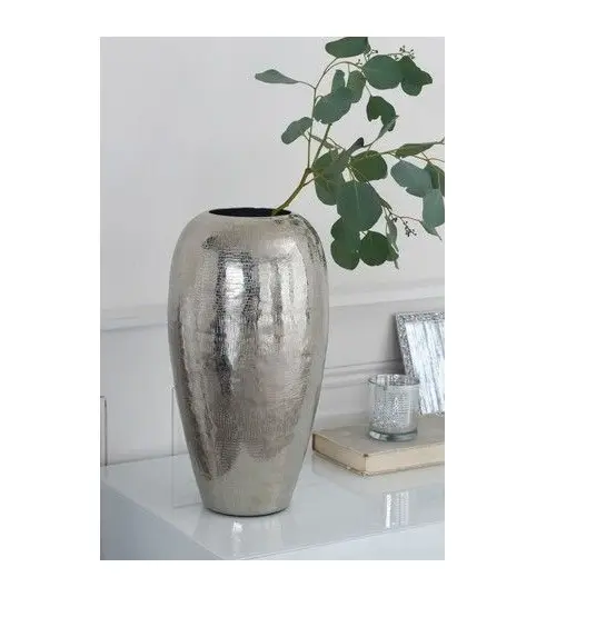 Florero pequeño de METAL y plata para decoración del hogar, jarrón decorativo de METAL con forma de cubo para mesa