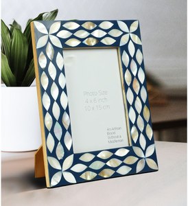 Cadre photo en panneau MDF de qualité supérieure avec incrustation de vadrouille naturelle et conception en résine cadre photo décoratif pour bureau à domicile meilleur prix - Product Image 1