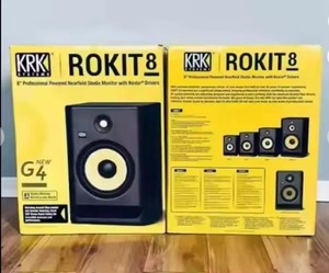 KRK RP8 Rokit 8 G4 Moniteur de studio professionnel bi-amplifié 8 pouces alimenté par batterie, paire, noir - Product Image 1