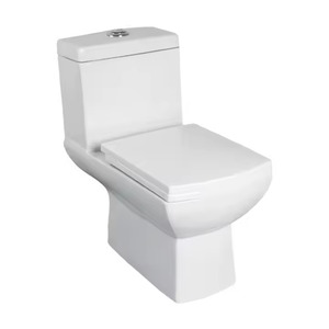 ชุดโถส้วมเซรามิกแบบชิ้นเดียวติดกับพื้นตู้เสื้อผ้าแบบตะวันตกกระทะแบนอุปกรณ์ในห้องน้ำอุปกรณ์สำหรับห้องน้ำใช้ในห้องน้ำ - Product Image 1