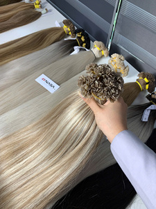 Cabello humano vietnamita premium con punta de queratina, precio al por mayor, súper doble densidad # Color balayage de longitud completa de 40 cm a 80 cm - Product Image 3