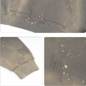 Unisex Streetwear Moda Sun Faded Hoodies Custom Acid Wash Sunfaded Cotton Clothes Pullover Hoodies para hombres - Product Image 3