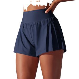 Shorts Deportivos de Cintura Alta para Mujer, Color Amarillo, para Gimnasio y Running, Elásticos, Transpirables, Ecológicos, de Secado Rápido, 100% Algodón, Sin Costuras - Product Image 2