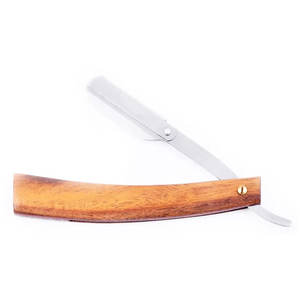 Maquinilla de afeitar de borde recto desechable profesional nuevo diseño de mango de madera Natural característica de seguridad de afeitado perfecto para hombres para el cuerpo del cabello - Product Image 6