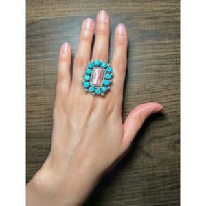 Navajo-<b>Crafted</b> Multi-Stone & Sterling Silver Ring Size 8 Cultural Collectible Jewelry - Product Image 4