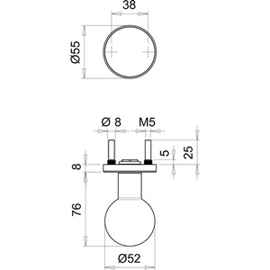 ลูกบิดประตูสแตนเลส K5/050/02 พร้อมม่านบังตาและบานเกล็ด F00 Ball EDI - Product Image 3