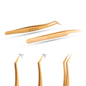 Wholesale Stainless Steel Eyelash Extension Tweezers Easy to Use Light Weight High Precision for <b>Makeup</b> Beauty Tool - Product Image 1