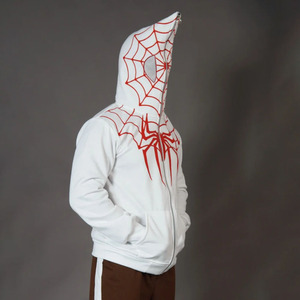 Fabricants de vêtements, sweat-shirt à capuche Spider-Man personnalisé avec impression en relief, ample, surdimensionné, élégant, fermeture éclair intégrale, sweat-shirt Spider-Man pour hommes - Product Image 3