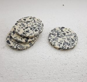 Wholesale Price Hot Selling <b>Marble</b> And Resin Square Shape Brown White Color Coaster Table Decoration Used Latest Design coaster - Product Image 3