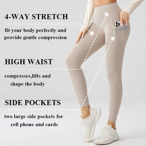 2025 Custom Fitness <b>Leggings</b> Mid <b>Tummy</b> <b>Control</b> Breathable Plus Size Exercise Drawstring Buttery Soft Fabric Lightweight Pockets - Product Image 5