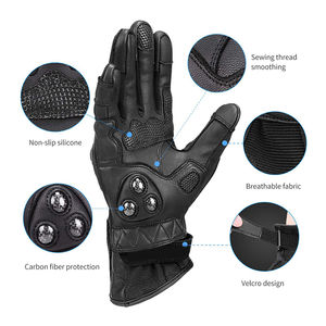 Guantes de Motociclismo, Flexibles, para Carretera, con Palma Suave, Impermeables, Transpirables, de Piel de Oveja, para Uso Diario - Product Image 5