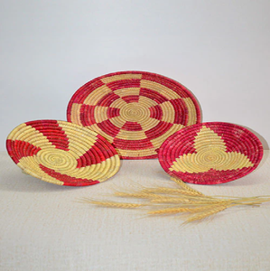 แผ่นผนังหญ้าแสงจันทร์ที่ออกแบบอย่างประณีตในสีชมพูและสีเขียวทอมือที่มีรูปแบบดาวระเบิดมีจำหน่ายในราคาขายส่ง - Product Image 2