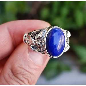 Boho Chic Lapis Lazuli <b>Statement</b> <b>Ring</b> Handmade Sterling Silver <b>Ring</b> for Gift Occasions - Product Image 6