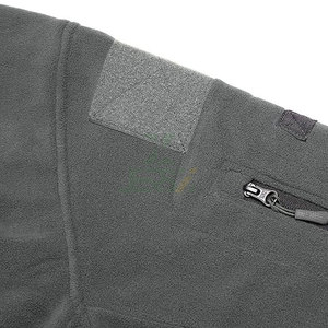 Veste de sport tactique pour hommes, manteau à capuche en polaire de couleur unie, fermeture éclair, multi-poches, design décontracté pour l'extérieur, grande taille pour l'automne et l'hiver - Product Image 2