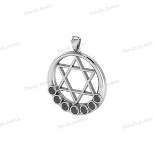 Fabricado a medida Seven Reiki Chakra Star Mandala colgante de buena calidad nuevos hallazgos de joyería de Yoga componentes de la India - Product Image 5