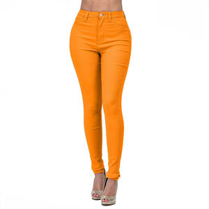 2025 pantalones vaqueros de alta calidad para mujer, transpirables, de cintura alta, elásticos de colores, ajustados, rasgados, de talla grande, informales, al por mayor - Product Image 6