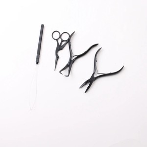 Juego de Pinzas para Extensiones de Cabello, Pinzas para Aplicación de Micro Anillos, Pinzas para Cerrar y Abrir Microperlas, Herramienta para Hacer Lazos de Cabello, Tijeras de Costura - Product Image 3