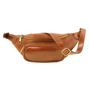 Sac banane unisexe personnalisé en cuir véritable avec fermeture éclair, couleur unie, pochette pour téléphone et argent, idéal pour l'extérieur, faible MOQ - Product Image 2