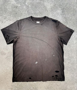 OEM/ODM ácido lavado camisetas hombres Vintage Tee lavado gráfico camisetas con impresión personalizada Oversize hombres camiseta desgastada - Product Image 5