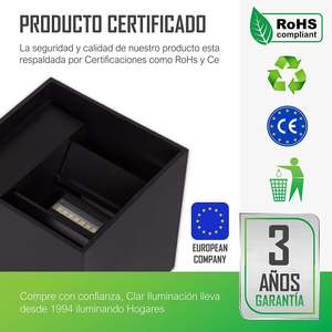 Lámpara de Pared Exterior CCT Negra de 12W, Iluminación Duradera y Elegante para Uso en Exteriores - Product Image 2